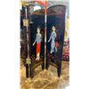 Image 10 : RELIGIOS WOODEN WALL HANGING, PAIR OF CERAMIC FOO DOGS, AND HAND PAINTED TABLETOP DIVIDER