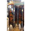 Image 7 : RELIGIOS WOODEN WALL HANGING, PAIR OF CERAMIC FOO DOGS, AND HAND PAINTED TABLETOP DIVIDER
