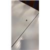 Image 8 : WHITE DINING TABLE WITH 2 LEAVES AND 6 HOOPBACK CHAIRS
