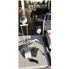 Image 3 : 2 DESK LAMPS, BATH ASSIST CHAIR, BED TAIL, BISSELL FEATHERWEIGHT VACUUM AND LIGHT FIXTURES