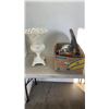 Image 1 : LOT OF HOME DECOR, 20" CLOCK DECORATIVE MIRROR, DISCO BALL AND MORE
