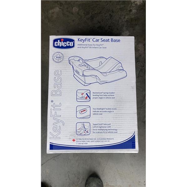 AS NEW CHICCO KEYFIT CAR SEAT BASE FOR KEYFIT AND KEYFI  30 INFANT CAR SEATS, RETAIL $129