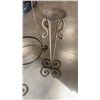 Image 3 : METAL PLANTER WITH 2 METAL CANDLE STANDS AND LAZY SUSAN
