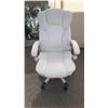 Image 1 : AS NEW WHITE LEATHER GAS LIFT OFFICE CHAIR, RETAIL $379