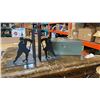Image 1 : METAL CASH BOX MARKED "CANADA", AND PAIR OF METAL HOCKEY PLAYER BOOKENDS MARKED "BOUCLAIR