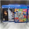 Image 1 : 3 PLAYSTATION 4 GAMES RETAIL $120