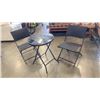 Image 1 : WICKER GLASSTOP 3 PIECE FOLDING BISTRO SET
