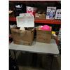 Image 1 : 2 BOXES HARD HAT, RAIN COAT, KITCEN ITEMS, TOASTER, IRON, ETC