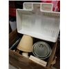 Image 2 : 2 BOXES HARD HAT, RAIN COAT, KITCEN ITEMS, TOASTER, IRON, ETC