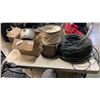Image 1 : 3 ROLLS OF COAX CABLE, ELECTRICAL BOXES AND SUPPORTS