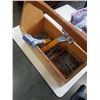 Image 2 : LOT OF NEW DOOR HANDLES AND CARPENTERS TOOLBOX