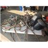 Image 1 : LOT OF WELDING GAUGES, HOSES, 2 TORCHES, 2 HELMETS AND JACKET