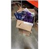 Image 1 : BOX OF PYREX CONTAINER, PURPLE PLACEMATS AND PLUSH TOYS