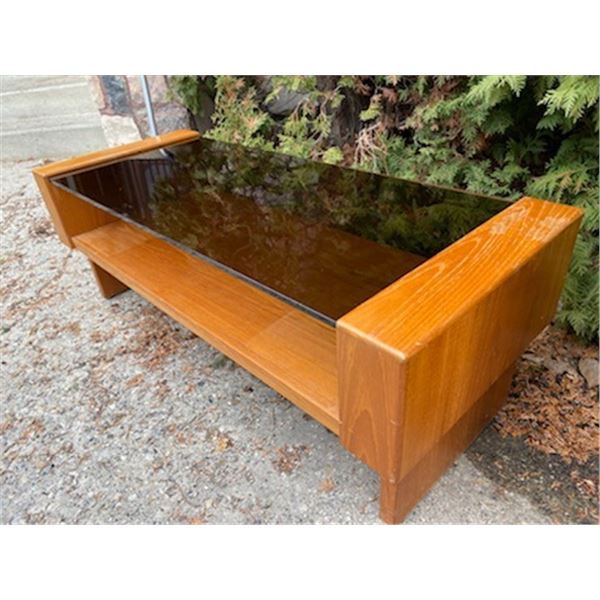 Mid-Century Modern Teak & Glass Coffee Table