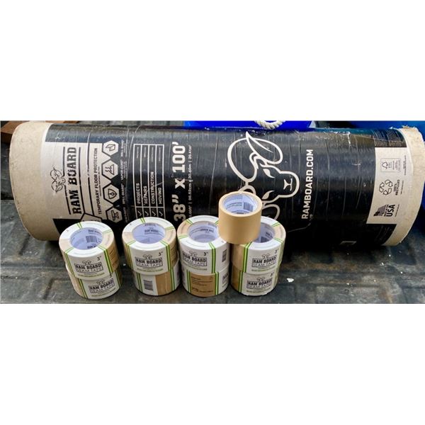 New Roll of Ram Board Flooring Protection & 8 Rolls of Ram Tape