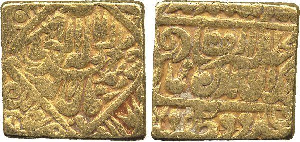 INDIAN COINS. MUGHAL. Akbar (AH 963-1014; 1556-1605 AD), Gold Square ...
