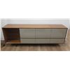 Image 1 : LC Lacquer Craft Wood & Lt. Gray TV Stand Cabinet w/ 3 Doors & Drawers 72" x 16" x 25"H