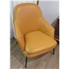 Image 1 : Wendelbo Tan Upholstered Leather Hug Chair  20"x33"H