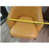 Image 8 : Wendelbo Tan Upholstered Leather Hug Chair  20"x33"H