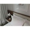 Image 2 : Queen Bed w/ Floating Wall-Mount Headboard and Nightstands (No Comforter, No Sheets, No Blanket)