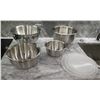 Image 1 : Qty 3 Tovolo Stainless Steel Mixing Bowls, Colander & Plastic Lids