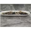 Image 2 : Decorative White Tray w/ Air Plants & Stones 18"x10"