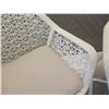 Image 3 : Qty 2 White Woven Chairs w/ Seat Cushion 26"x19"x33"H