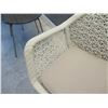 Image 4 : Qty 2 White Woven Chairs w/ Seat Cushion 26"x19"x33"H