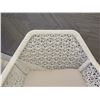 Image 2 : Qty 2 White Woven Chairs w/ Seat Cushion 26"x19"x33"H