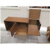 Image 2 : Berman Falk Wood & White Sideboard Cabinet w/ 2 Doors & Drawers 54"x16"x25"H
