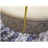 Image 8 : Very Large, Round, Upholstered Table (or Seat) w/ Studded Details, Has Wheels 70" Dia, 15"H