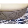 Image 8 : Very Large, Round, Upholstered Table (or Seat) w/ Studded Details, Has Wheels 70" Dia, 15"H