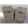 Image 1 : Qty 2 Side Tables (Stands) w/ Handle 14" x 14" x 18" H (Hollow)