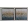 Image 1 : Qty 2 Abstract Artwork in Metal Frames 31"x31"