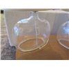 Image 2 : Qty 2 Table Lamps w/ Clear Base & Oval Shades 16"W x 22"H