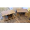 Image 1 : Qty 2 Wooden Side Tables w/ Undershelf 27"x17"x15"H