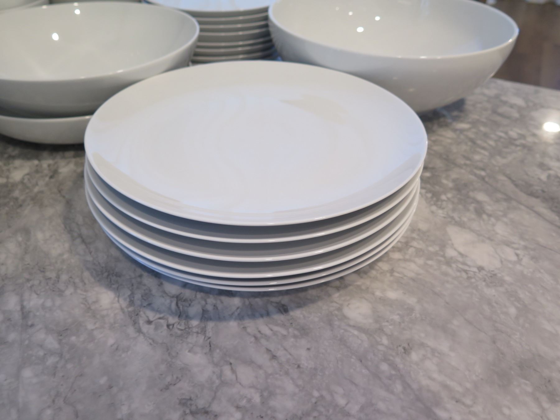Crate & Barrel Dish Set: Plates, Bowls, Mugs, etc