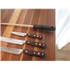 Image 2 : Qty 3 Classic Wusthof Knives, Sharpening Steel w/ Wood Block & Williams-Sonoma Towels