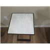 Image 2 : Black Side Table w/ Stone Veneer Top 14"x14"x37"H