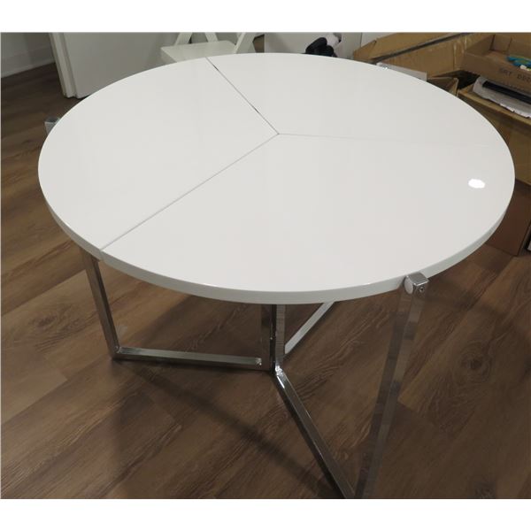 Round Folding Table w/ Geometric Metal Base 36" Dia, 30" H