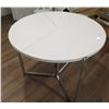 Image 1 : Round Folding Table w/ Geometric Metal Base 36" Dia, 30" H