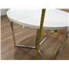 Image 8 : Round Folding Table w/ Geometric Metal Base 36" Dia, 30" H