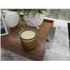 Image 2 : Misc Décor: 2 Artificial Plants in Vases, Candle & Frame w/ Beach Scene