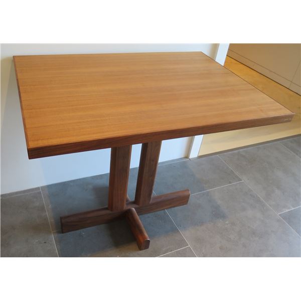 Wooden Table on Double Pedestal Base 36"x26"x30"H