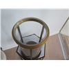 Image 2 : Round Clear & Metal Table Lamp Casing 9" Diameter x 16"H