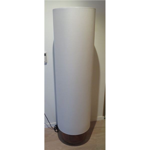 Very Tall Cylinder Lamp on Wood Base 16" Diameter x 60"H