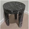 Image 1 : Round Stone Motif Side Table w/ Maker's Mark 12" Diameter x 14"H