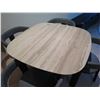 Image 2 : Wooden Table on Pedestal Base 42"D x 29"H w/ 4 Padded Armchairs 23"x18"x29"H