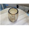 Image 2 : Glass Vase Signed by Artist Naturri Collerioue (?) 5.5" D x 11"H