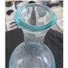 Image 2 : Tall 'Thick' Blown Glass Vase w/ Long Neck, Approx. 10" Dia, 14.5" H (bottom is not perfectly flat)